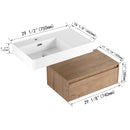 Modern Wall Mounted Bathroom Vanity With Resin Sink And Soft Close Drawer In Imitative - Imitative Oak by HouseOfZazla
