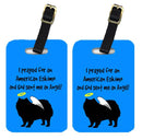 American Eskimo Luggage Tags – Set of 2 Durable Bag Tags with Straps