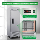 Commercial Refrigerator 23 Cu.Ft With 1 Solid Door Reach-In Refrigerators Stainless Steel Etl Approved Upright Fridge Storage - Silver by HouseOfZazla