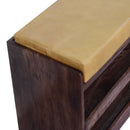 Solid Wood Buffalo Hide Pull Out Bench