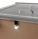 1pc Modern & Glam Style Two Drawers Nightstand Solid Wood Built-in Night Light Silver Crocodile Finish