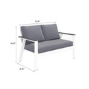 All Weather Patio Loveseat With Armrests & Angled Backrest - White / Gray by HouseOfZazla