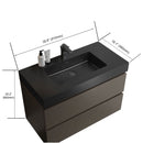 Alice - Bathroom Vanity With Sink, Large Storage Wall Mounted Floating Bathroom Vanity For Modern Bathroom, One-Piece Sink Basin Without Drain And Faucet by HouseOfZazla