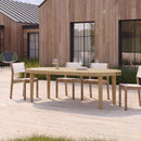 70" Oval Acacia Wood Outdoor Dining Table with Slatted Top