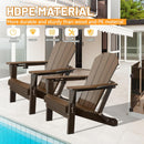 Adirondack Chairs Set of 2 with Cup Holder - Brown HDPE Outdoor Chairs by HouseOfZazla