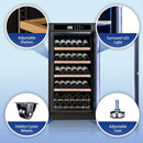 Nuvia 69-Bottle 7.6 Cu.Ft Freestanding Smart Wooden Wine Cooler With LED Touch Display (SAK24861) by SAKSBY WHOLESALE
