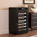 Nuvia 69-Bottle 7.6 Cu.Ft Freestanding Smart Wooden Wine Cooler With LED Touch Display (SAK24861) by SAKSBY WHOLESALE