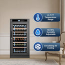 Nuvia 69-Bottle 7.6 Cu.Ft Freestanding Smart Wooden Wine Cooler With LED Touch Display (SAK24861) by SAKSBY WHOLESALE