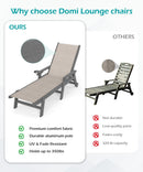 Outdoor Pool Lounge Chairs Set of 2 with HDPE Frame and Adjustable Backrest by HouseOfZazla