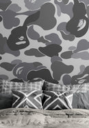 Bape Camo Wallpaper Mural. Grey Camo Streetwear Hype Beast Aesthetics.
