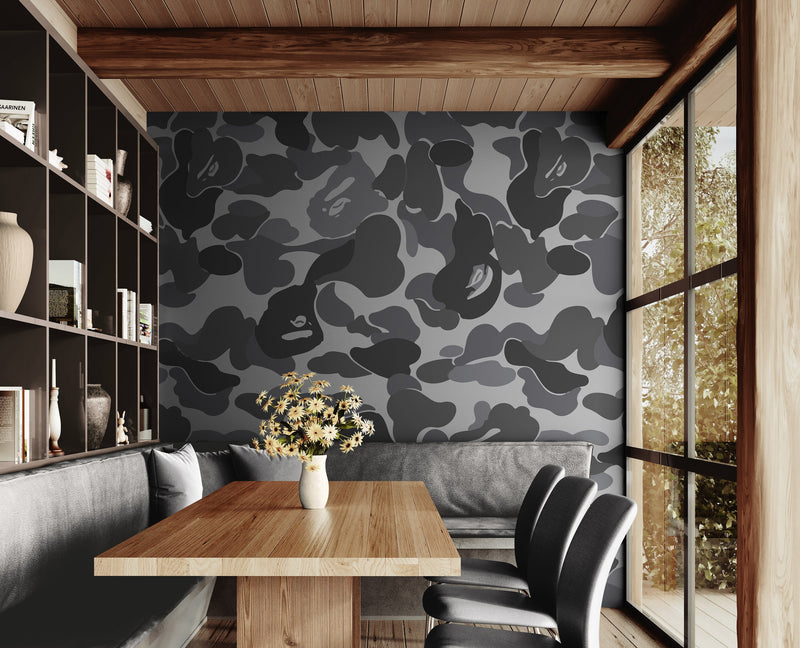 Bape Camo Wallpaper Mural. Green Camo Streetwear Hype Beast Aesthetics.