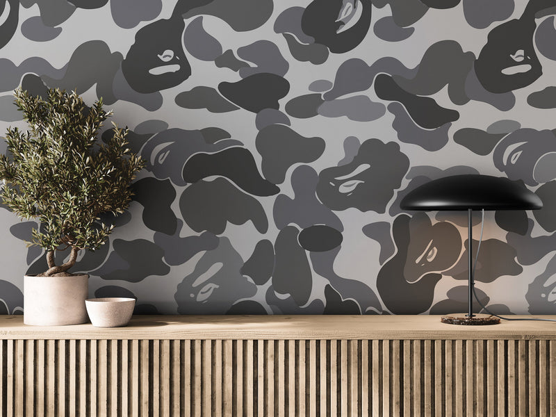 Bape Camo Wallpaper Mural. Green Camo Streetwear Hype Beast Aesthetics.