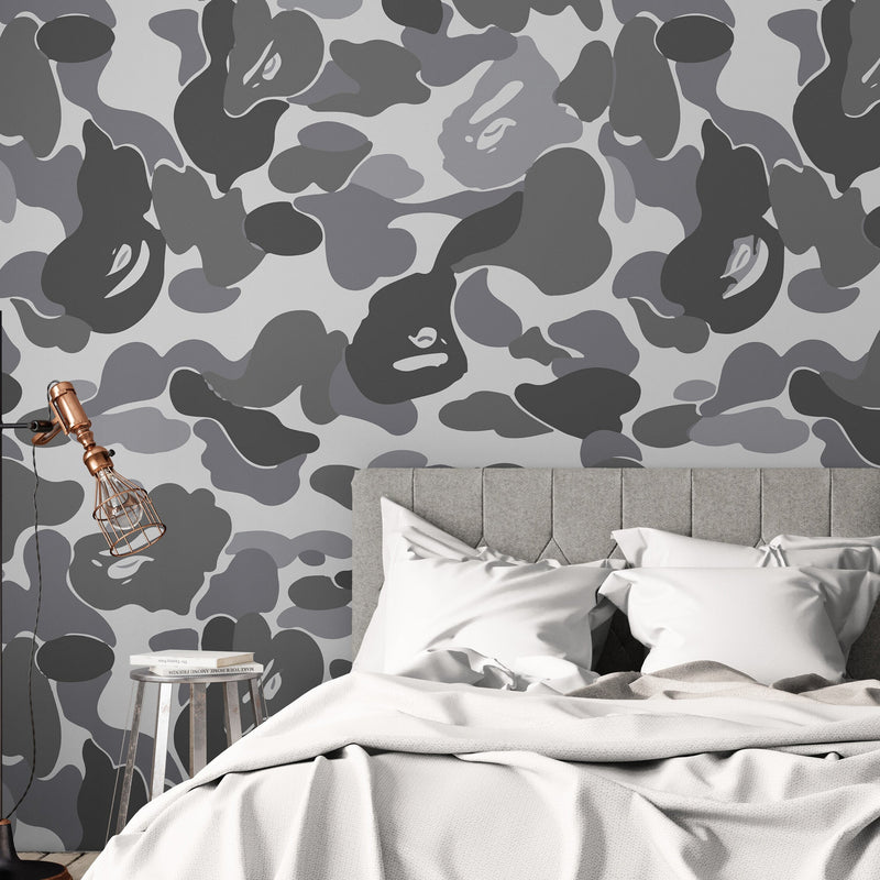 Bape Camo Wallpaper Mural. Green Camo Streetwear Hype Beast Aesthetics.