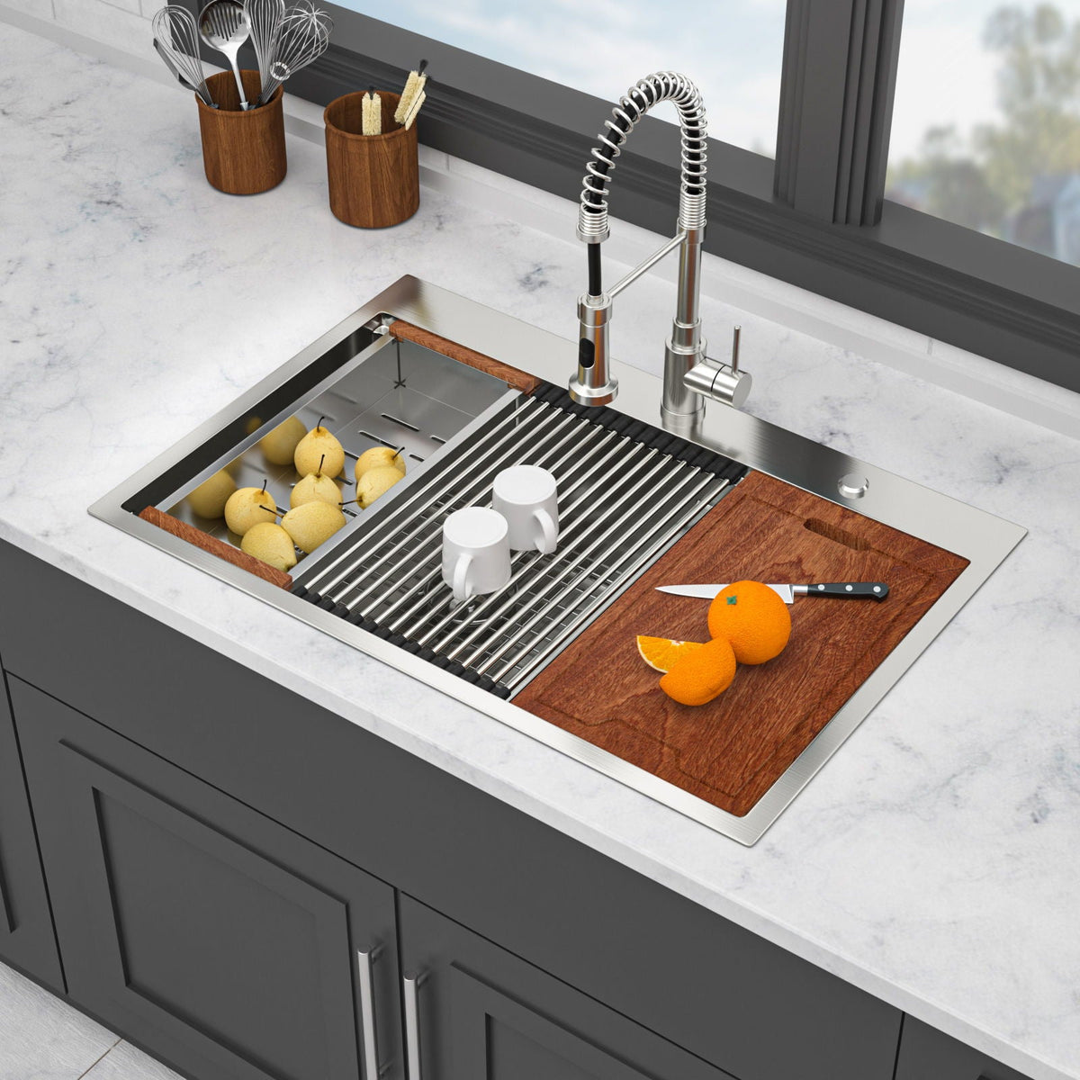 Topmount Drop In Kitchen Sink With Double Bowl Design, photo 10 of 20