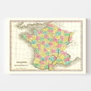 Old Map of France in Departments 1831