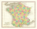 Old Map of France in Departments 1831