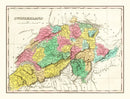 Vintage Map of Switzerland 1831