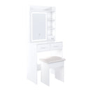 Space Saving Makeup Vanity Desk With Mirror & Adjustable LED Lights by HouseOfZazla