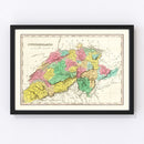 Vintage Map of Switzerland 1831