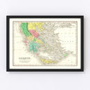 Vintage Map of Greece 1831