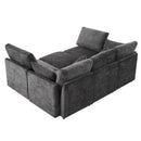85.4' Sectional Sofa Modular Sofa U-shaped Sofa Couch Sofa Bed L-shaped Sofa with a Movable Ottoman and Two USB Ports for Living Room, Black