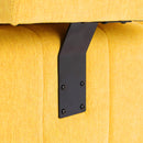 91.73" L-shaped Sofa Sectional Sofa Couch with 2 Stools and 2 Lumbar Pillows for Living Room, Yellow