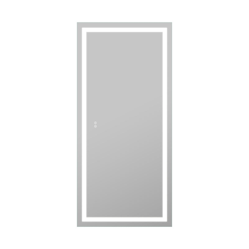 60 in. W x 28 in. H Rectangular Frameless LED Light Wall Vertical/Horizontal Bathroom Vanity Mirror in Aluminum