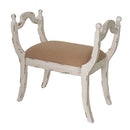 Harlow - Bench, Farmhouse / French Country Style Vanity Chair - Beige / White by HouseOfZazla