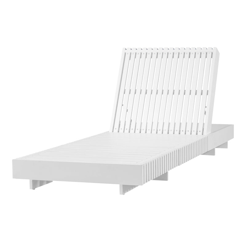 White Acacia Solid Wood Outdoor Chaise Lounge, photo 10 of 10