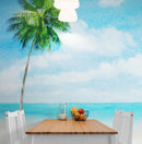 Tropical Palm Tree Wall Mural – Beach Shore Painting.