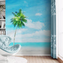 Tropical Palm Tree Wall Mural – Beach Shore Painting.