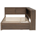 Daybed With Storage Shelves, LED, USB, And Trundle