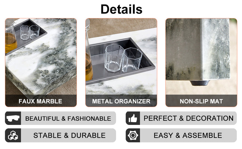 A modern and practical coffee table with black and white patterns. Made of MDF material. The fusion of elegance and natural fashion 47.2"x 23.6"x 12 "