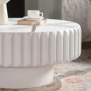 Round Fluted Storage Table with Lift-Off Lid