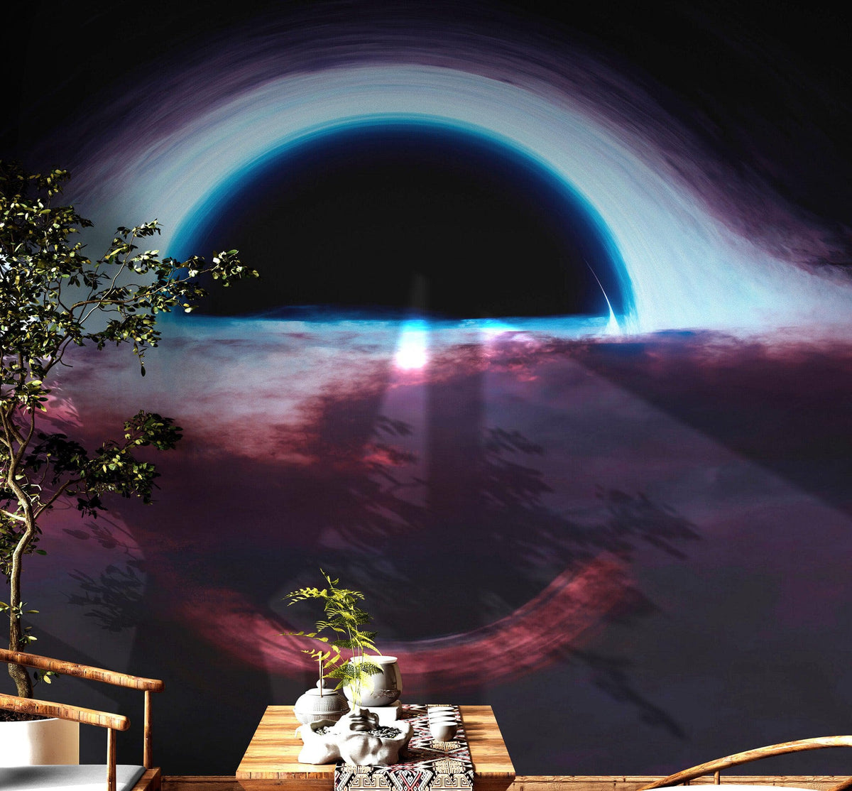 Black Hole Wall Mural – Interstellar Space Sci-Fi Wallpaper. #6919, photo 6 of 18