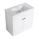 Contemporary Freestanding Bathroom Vanity With Resin Sink & Soft-Close Cabinet Doors by HouseOfZazla