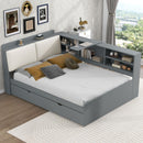 Platform Bed With Trundle, Shelves, And Storage Headboard by Unique Piece Furniture