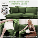 Modern Slipcovered 3-Seater Sofa with Chenille Fabric