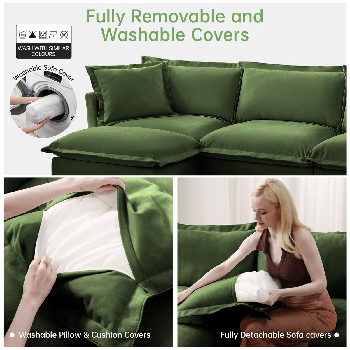 Modern Slipcovered 2-Seat Sofa, photo 8 of 10