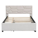 Upholstered Platform Bed With Brick Pattern Headboard And Twin Long Size Trundle by HouseOfZazla