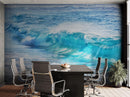 Turquoise Ocean Wave Wallpaper. Surf Ocean Wave Wall Mural.
