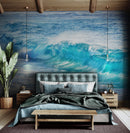 Turquoise Ocean Wave Wallpaper. Surf Ocean Wave Wall Mural.