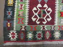 3' 8" X 5' Vintage Turkish Kilim Handmade Flat Weave Wool Rug Veg Dyes