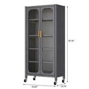 6 Tier Storage Cabinet With Transparent Door, Adjustable Shelves & Wheels by HouseOfZazla