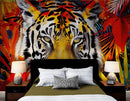 Glamour Chic Colorful Jungle Tiger Wall Mural.
