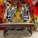 Glamour Chic Colorful Jungle Tiger Wall Mural.