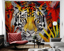 Glamour Chic Colorful Jungle Tiger Wall Mural.