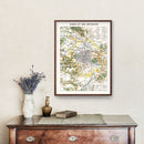 Vintage Map of Paris, France 1900