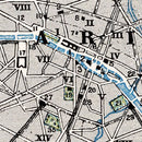 Vintage Map of Paris, France 1900
