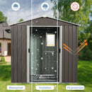 88.98" Outdoor Metal Storage Shed With Window by HouseOfZazla